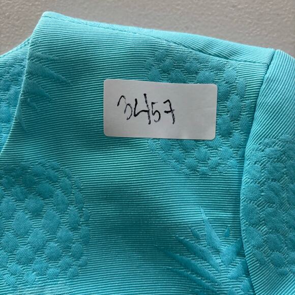 RSVP by Talbots Women's Size 8P Blue Matelasse Embossed Pineapple Blazer Jacket - Picture 11 of 11